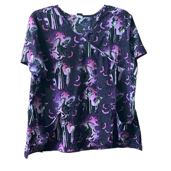 Disney Scrub Top 2X Villains Nightmare Before Christmas Minions Pockets Uniform - Picture 4 of 16